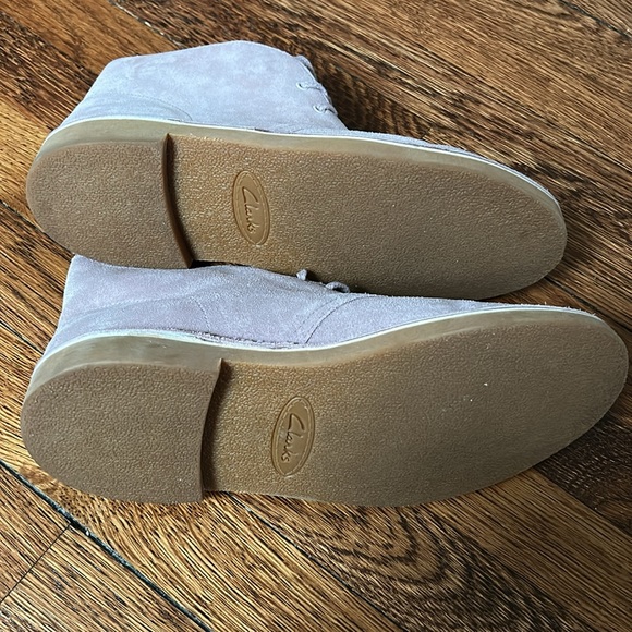 Clark’s Collection B  Suede Short boot Shoes in a light pink/mauve main image 4